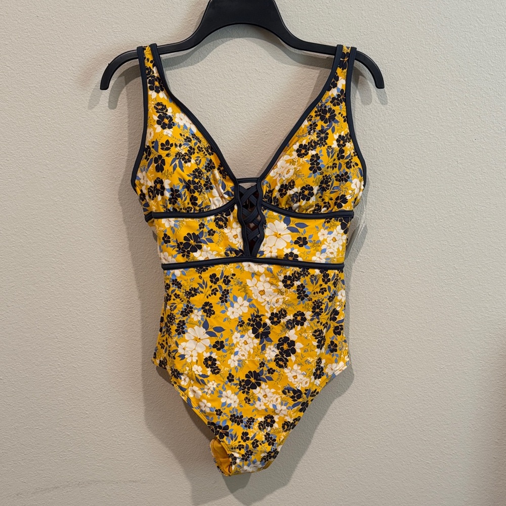 Adore Me Yellow Floral One-Piece Swimsuit